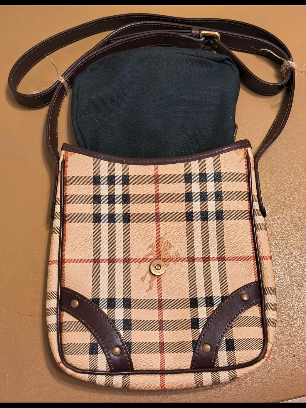 Authentic Vintage Burberry Haymarket Check Crossbody - Shadow Horse - Picture 6 of 11